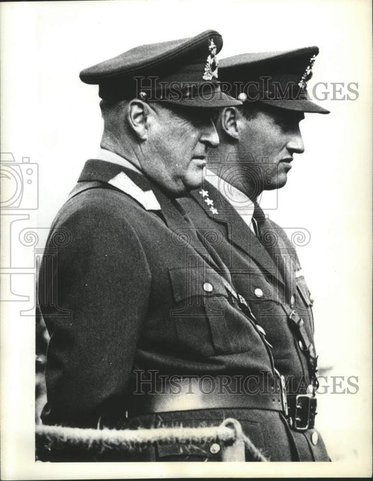 1964 Press Photo Norway King Olav & Prince Harold, Cavalry Show, Oslo, Norway - Historic Images