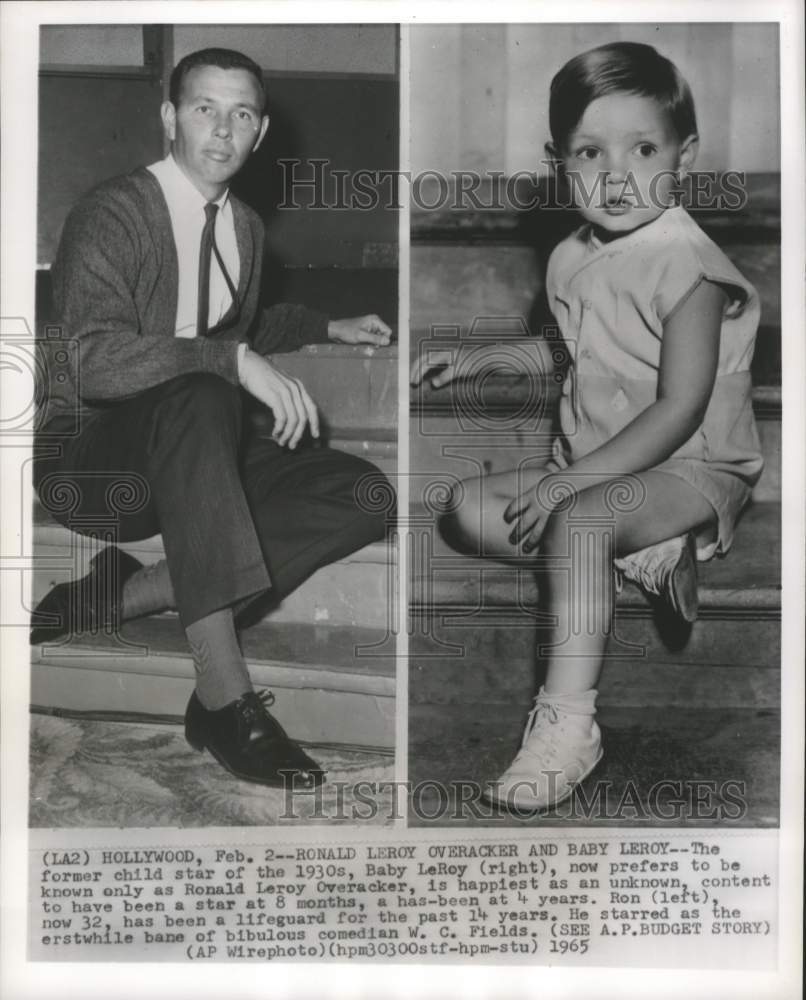 1965 Actor Ronald Leroy Overacker as a child &amp; adult, Hollywood-Historic Images