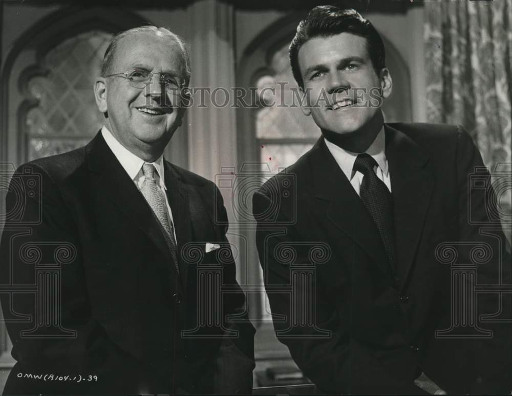 1964 Press Photo Reverend Norman Vincent Peale &amp; Actor Don Murray - Historic Images