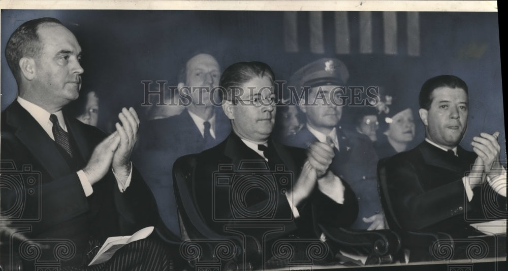 1937 Press Photo La Follette brothers and Glenn Frank in Madison, Wisconsin- Historic Images