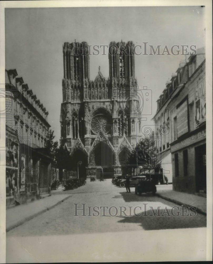 1940 Press Photo Famed Reims Cathedral, France - mjx37095-Historic Images