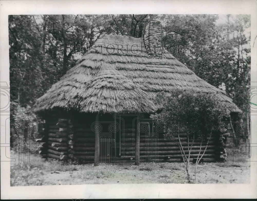 1937 Reproduction of Home From Roanoak Island Colony, North Carolina-Historic Images