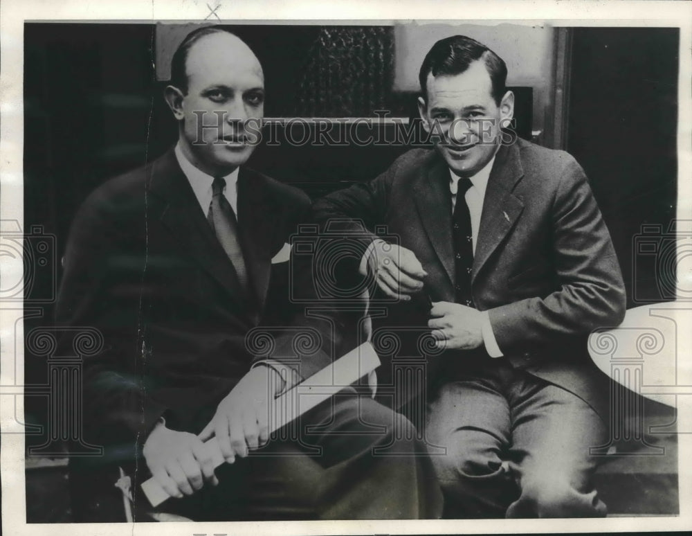 1929 Press Photo Bob Gast and Parker Cramer, Co-Pilots of the "Untin" Bowler, NY-Historic Images