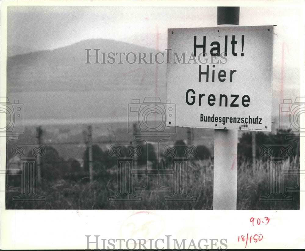 1979 Sign Warns of Nearby Border, Germany-Historic Images