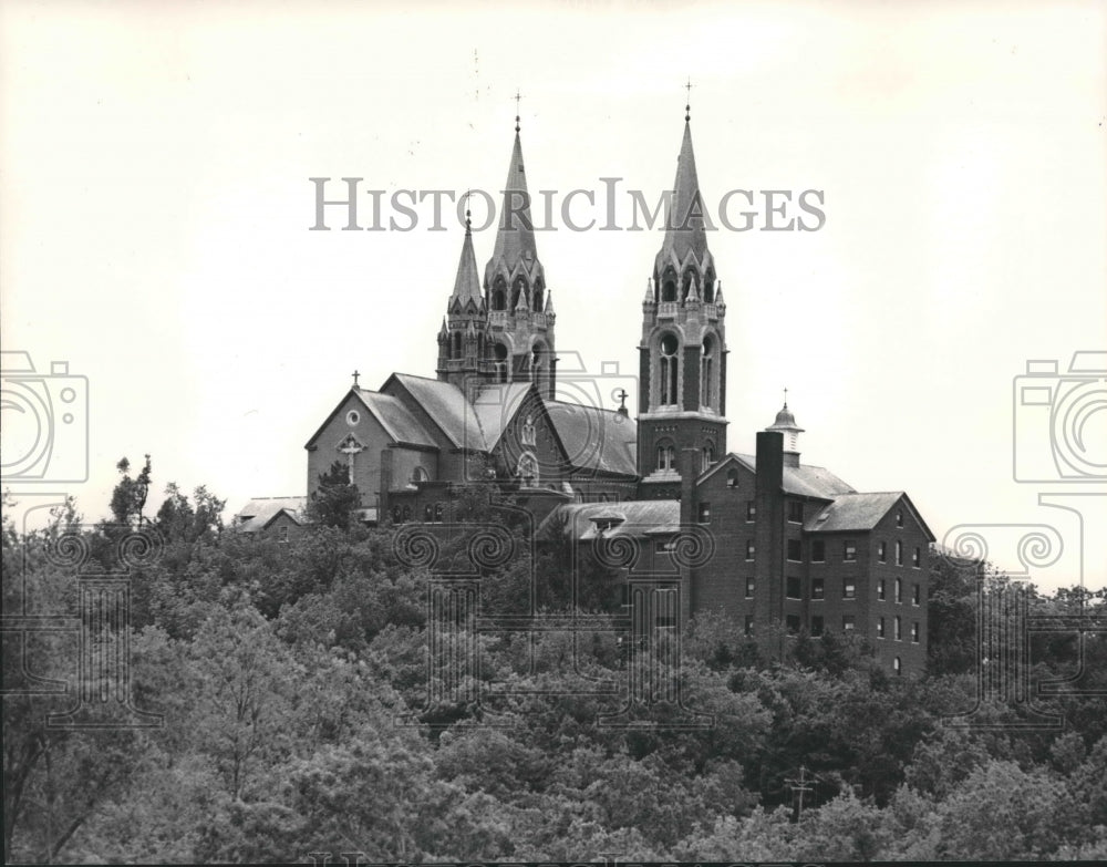 1987 View of church on Holy Hill in Wisconsin-Historic Images