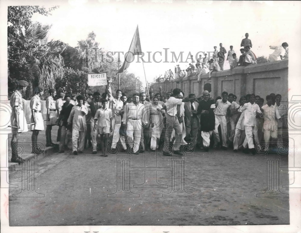 1955 Pakistan demonstrators in front of French Embassy in Karachi-Historic Images