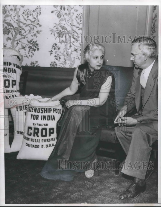 1951 Vijaya Lakshmi Pandid, Indian Ambassador and John D. Metzler-Historic Images