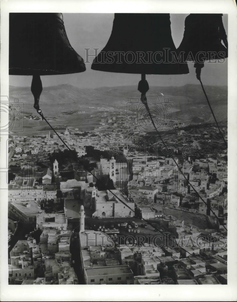 1969 Press Photo Bell tower view of the city of Bethlehem in Israel. - mjx41809-Historic Images
