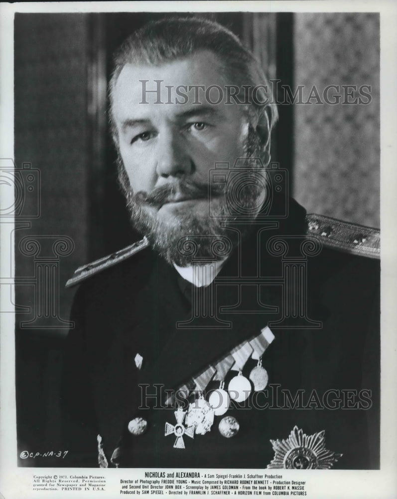 1971 Press Photo Actor Sir Michael Redgrave as the Foreign Minister, Sazonov.- Historic Images