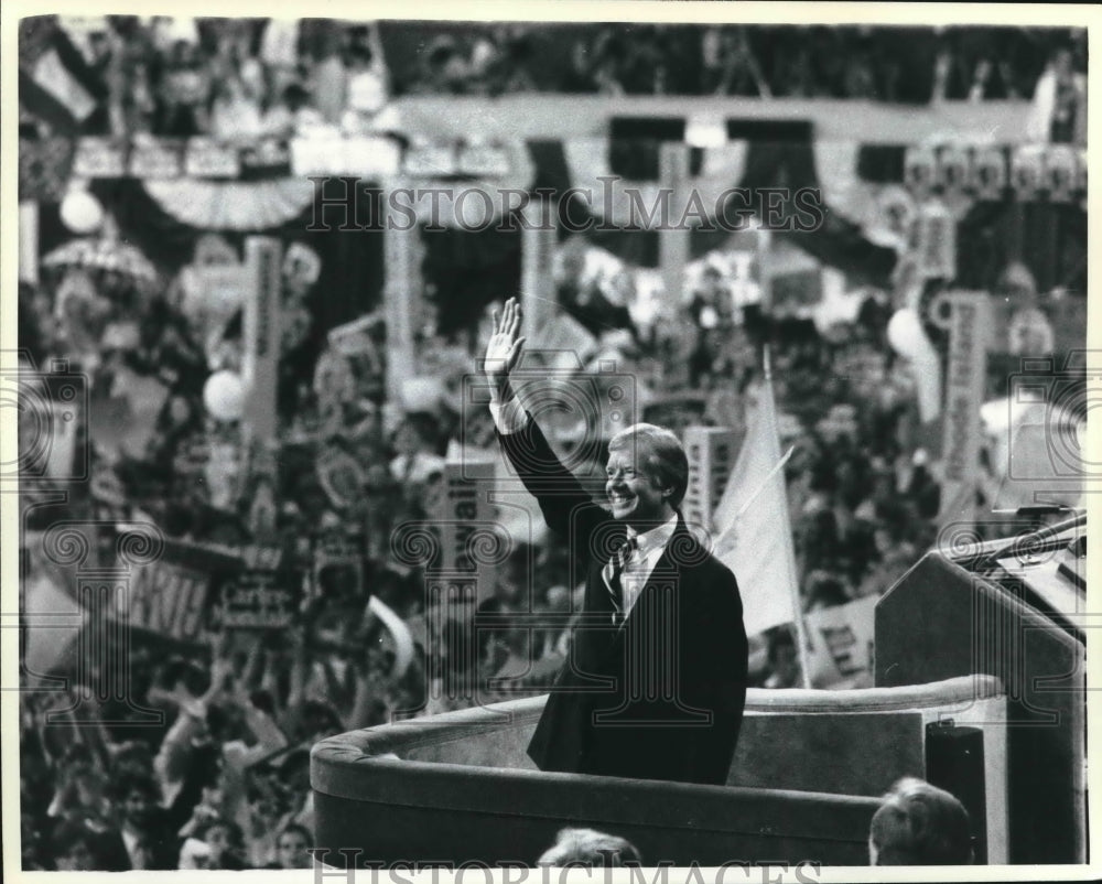 1980 Press Photo President Jimmy Carter at Democratic Convention. - mjx43214- Historic Images