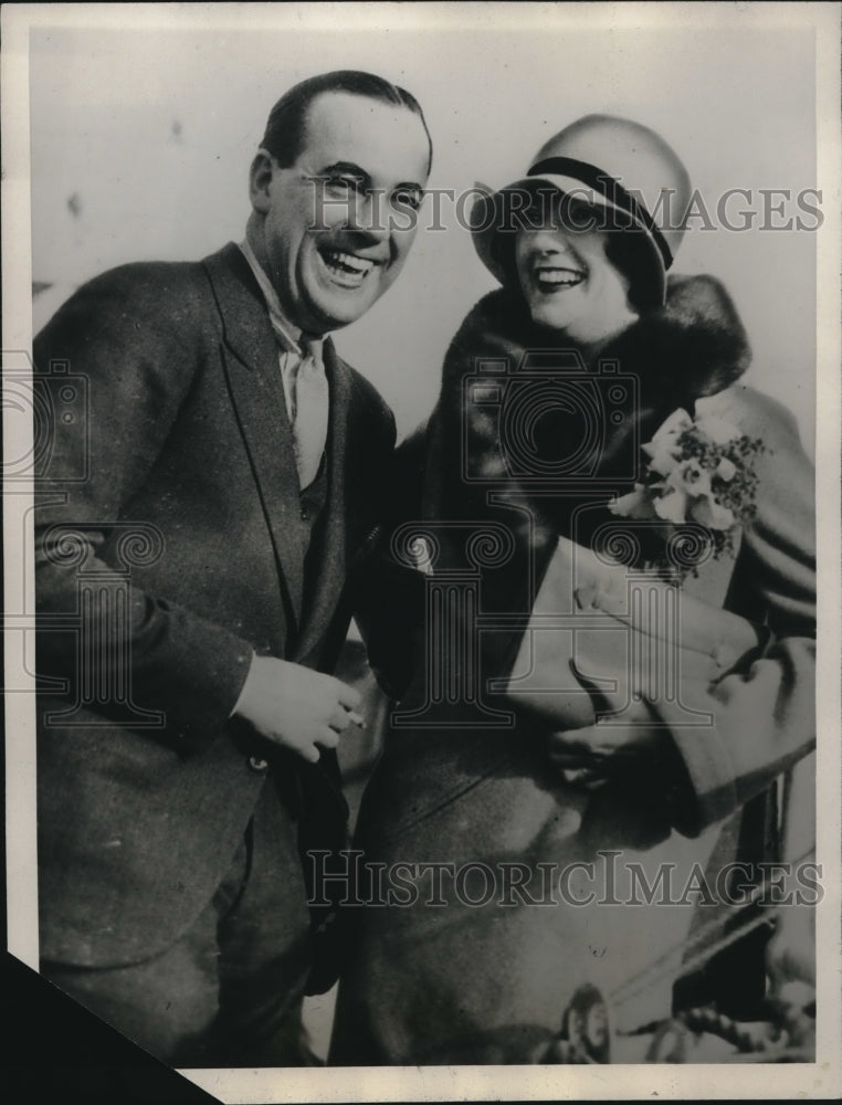 1928 Press Photo Actors Benjamin Finney and Constance Talmadge share a laugh-Historic Images