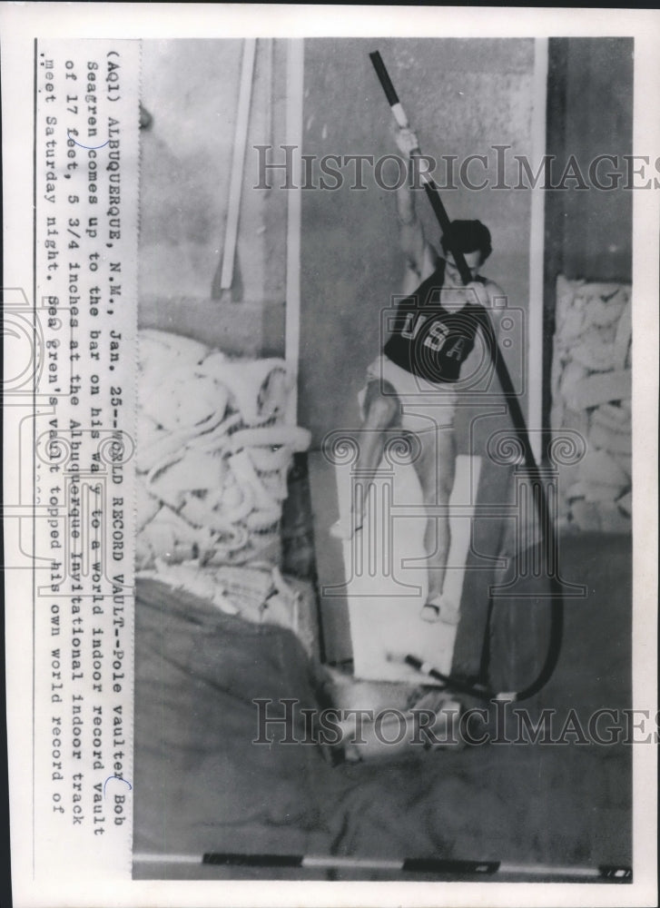 1969 Pole vaulter Bob Seagren world indoor record vault 17' 5 3/4".-Historic Images
