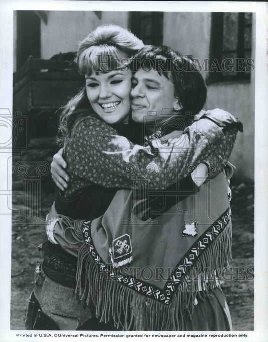 1968 Press Photo Barbara Rhoades & Don Knotts in "The Shakiest Gun in the West" - Historic Images
