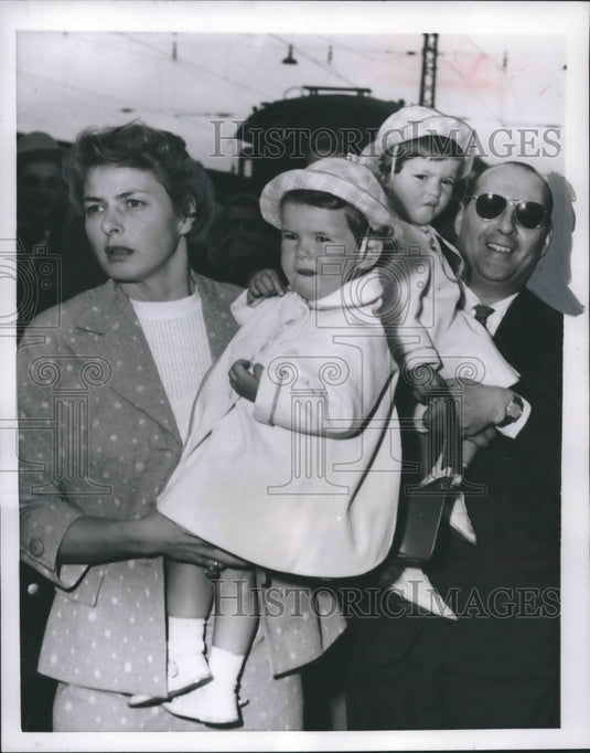 1954 Press Photo Actress Ingrid Bergman and Husband director, Roberto Rossellini-Historic Images
