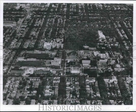 1965 Aerial view of University of Wisconsin in Milwaukee. - Historic Images