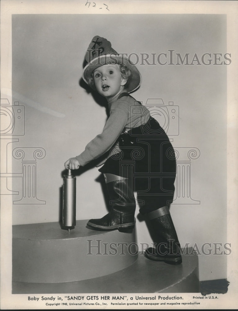 1940 Press Photo Baby Sandy in &quot;Sandy Gets Her Man&quot; - Historic Images