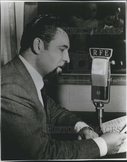 1958 Press Photo News is broadcast every hour by Radio Free Europe. - mjx46617 - Historic Images