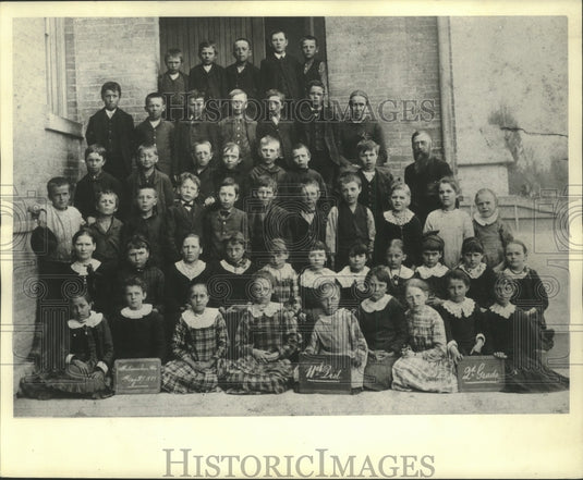 1895 Press Photo Second grade class, now the Forest Home Avenue school.- Historic Images