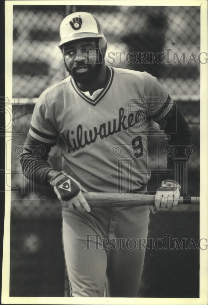 1980 Press Photo Larry Hisle, Milwaukee Brewers, a goal-minded ball player. - Historic Images