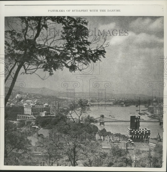 1944 Press Photo View of River and City of Budapest, Hungary - mjx48517- Historic Images