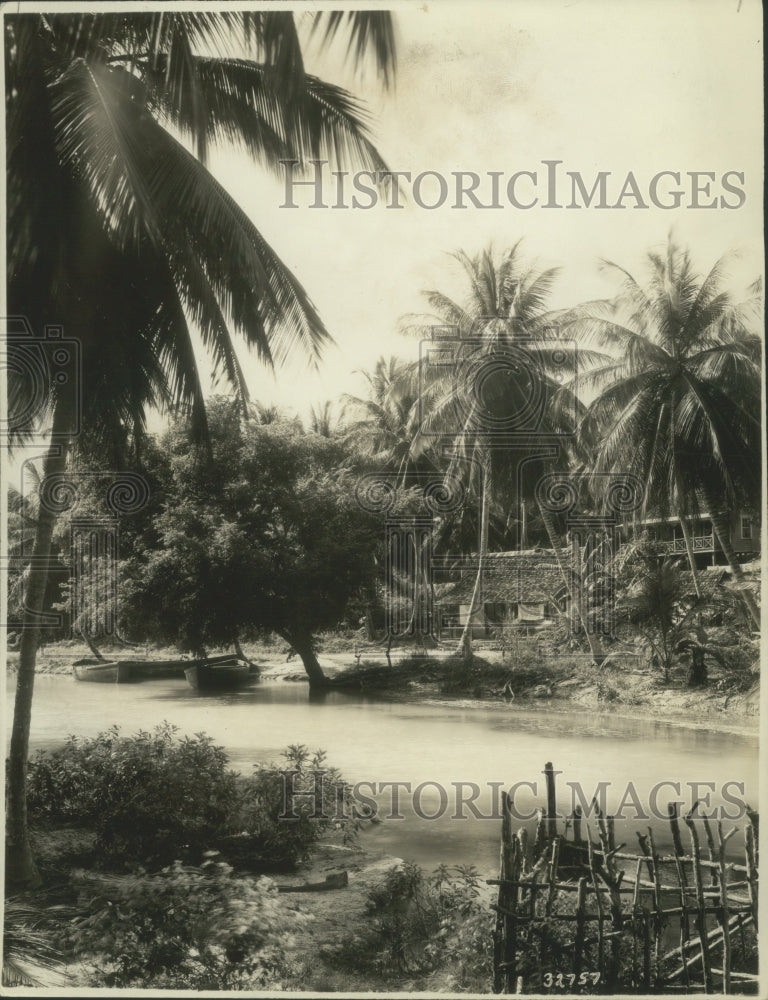 1935 Press Photo Native Village at Annotto Bay, Jamaica, B.W.I. - mjx48999-Historic Images