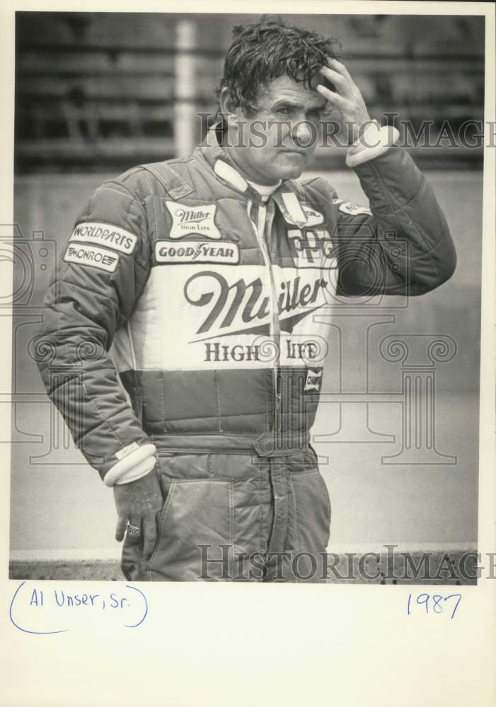 1987 Press Photo Al Unser, Senior, race car driver.- Historic Images