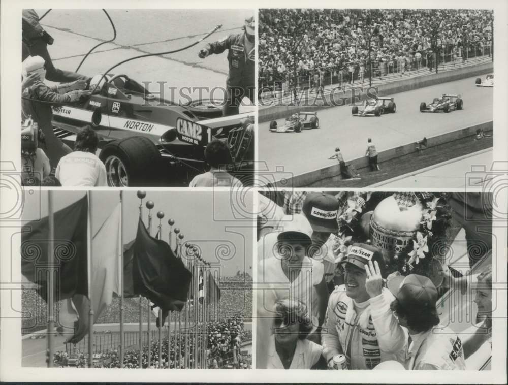 1981 Four scenes of Johnny Rutherford at Indy