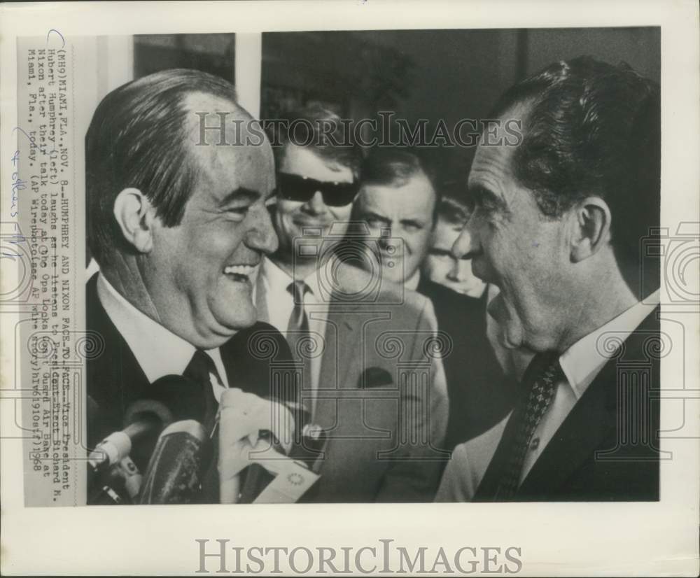 1968 Vice President Hubert Humphrey with President Nixon, Miami - Historic Images