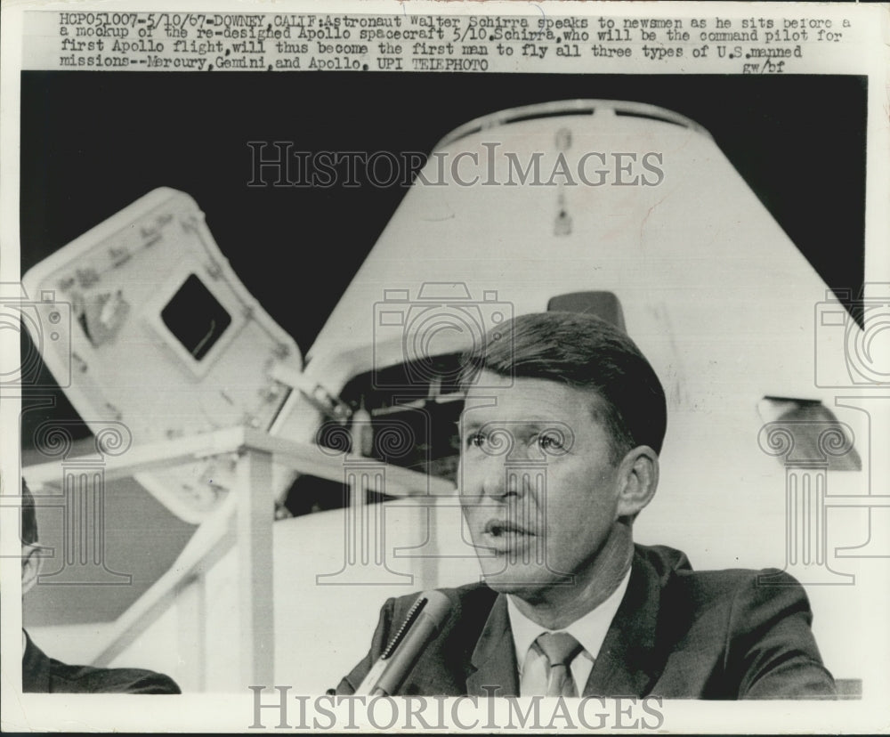 1967 Astronaut Walter Schirra Talks to Newsmen about Apollo Flight-Historic Images