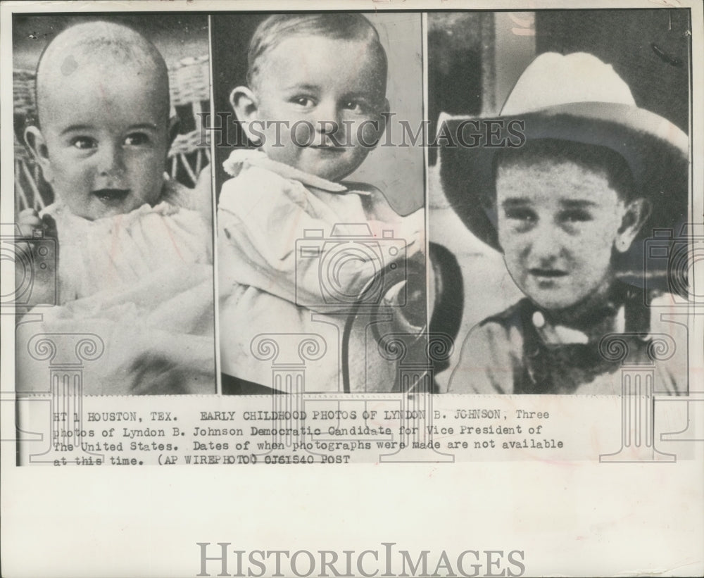 1960 Press Photo Pictures of Lyndon B. Johnson as a Baby and Young Boy- Historic Images