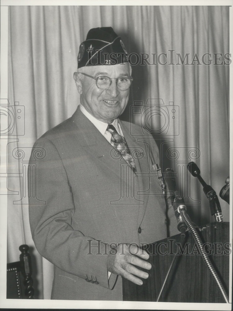 1958 Press Photo Harry S. Truman speaks about the World Wars. - Historic Images