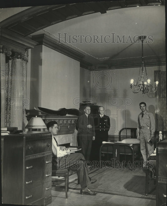 1942 W.E Barton at Marquette University Naval Air Corps' Dormitory - Historic Images
