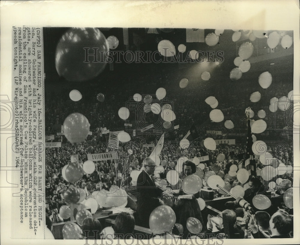 1964 Press Photo San Francisco Convention Balloons for Senator Barry Goldwater-Historic Images
