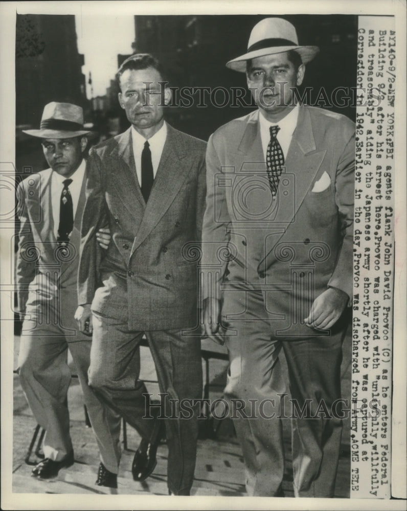 1949 Press Photo John David Provoo after his arrest in New York. - mjx55889- Historic Images