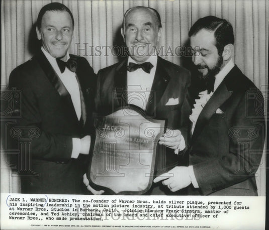 1969 Burbank, California-Jack L. Warner, Frank Sinatra, Ted Ashley - Historic Images