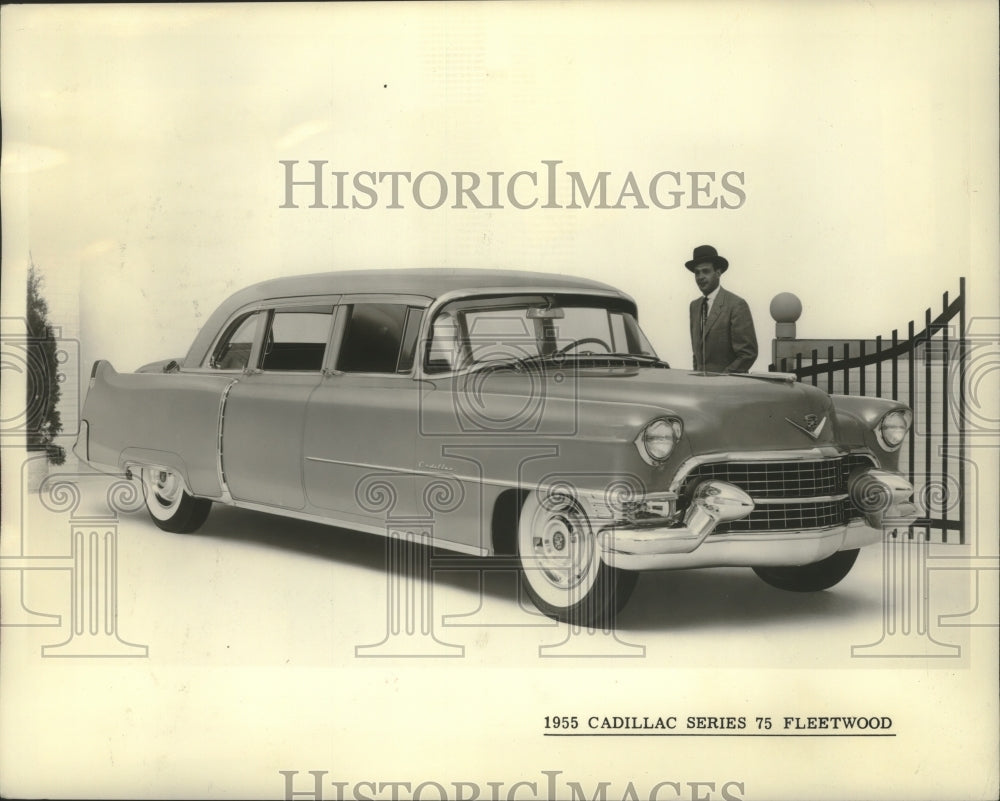 1956 Press Photo 1955 Cadillac Series 75 Fleetwood announced. - mjx56400- Historic Images