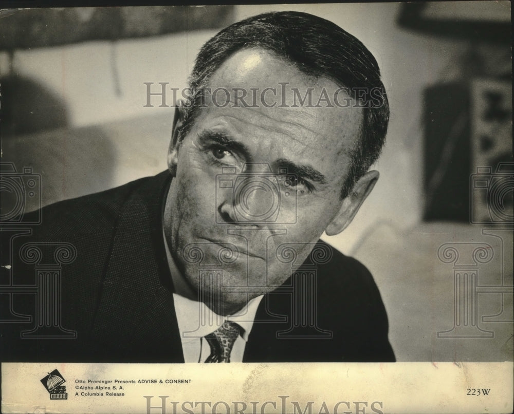 1962 Press Photo Henry Fonda stars in movie &quot;Advise and Consent&quot; - Historic Images