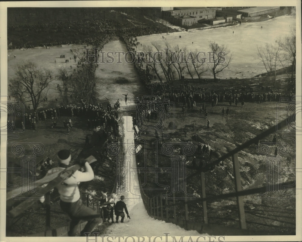 1928 Press Photo Gordon Park Ski Slide - mjx57547- Historic Images