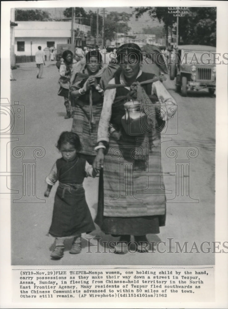 1962 Tezpur, Assam-Monpa women fleeing from from Chinese Communists - Historic Images