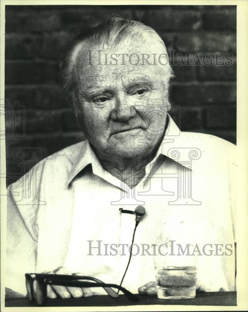 1980 Stanfordville, New York-Actor James Cagney giving an interview - Historic Images