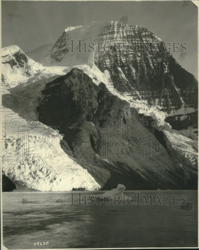 1932 Glacier, Lake &amp; Iceberg in Canadian Rockies, British Columbia - Historic Images