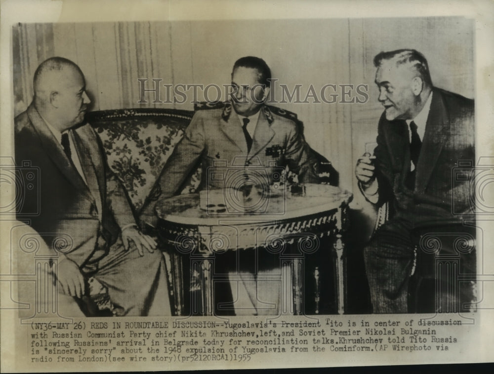 1955 Yugoslavia&#39;s President Josip Broz Tito &amp; Russian politicians - Historic Images