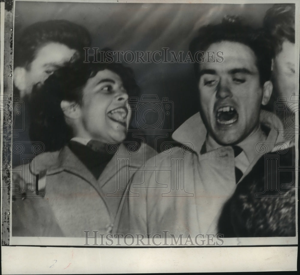 1953 Press Photo Emotional climax to Trieste riots reflected in Italian students- Historic Images