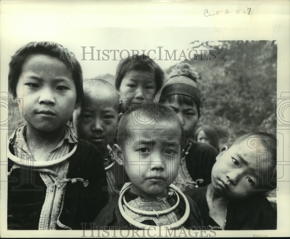 1978 Meo youngsters in village of Ban Pul, Thailand - Historic Images