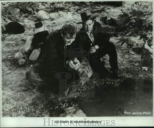 1981 Press Photo Lon Chaney Jr. and Burgess Meredith in "Of Mice and Men" - Historic Images