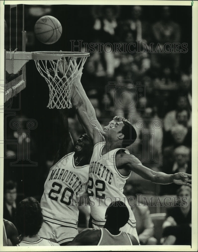 1982 Mandy Johnson (20) and Dwayne Johnson (22) of Marquette - Historic Images