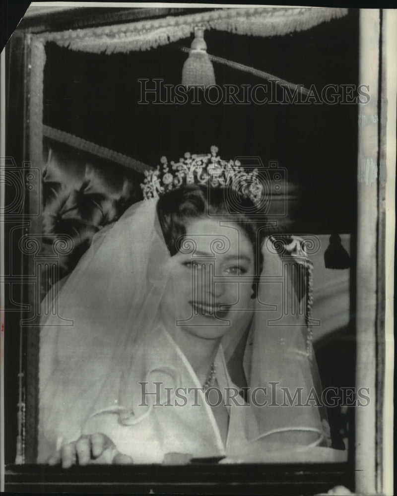 1960 Press Photo Princess Margaret of England on her wedding day - mjx65301- Historic Images