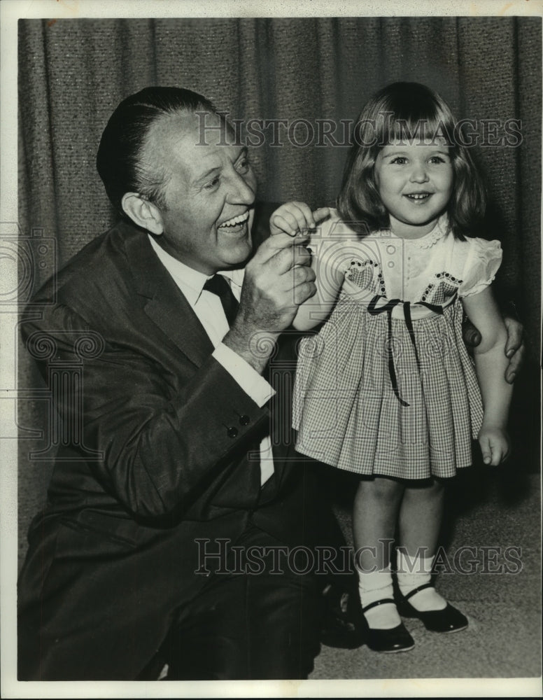 1961 TV and Radio star Art Linkletter with dancing school pupil - Historic Images