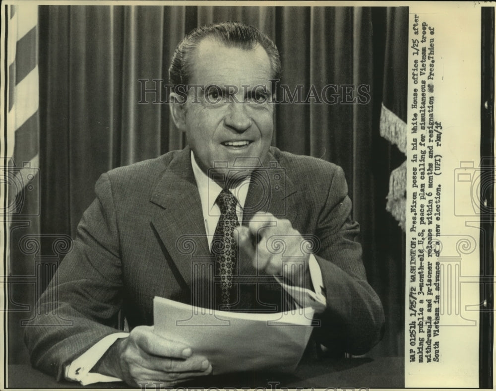 1972 Press Photo President Richard Nixon speaking in Washington, D.C.- Historic Images