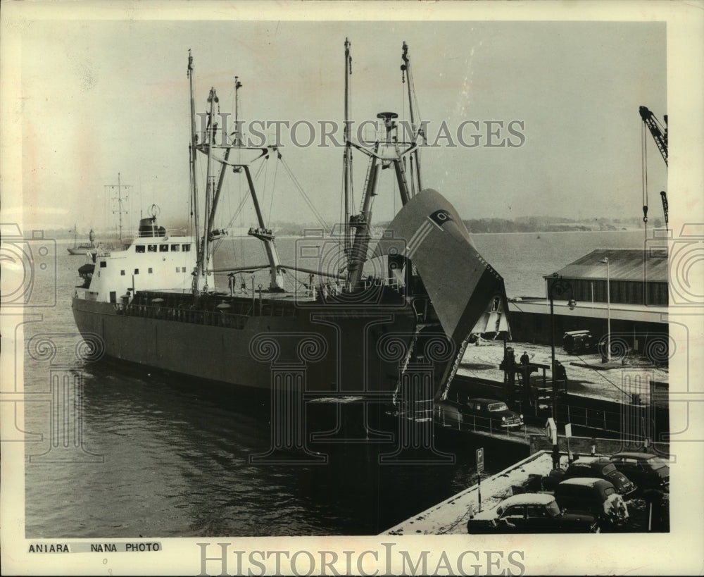 1964 Press Photo Ship designed for car transport between Sweden & Britain- Historic Images
